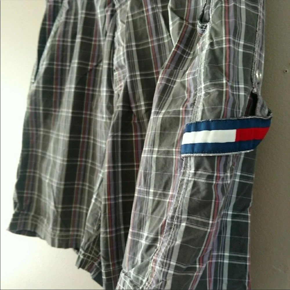 Tommy Hilfiger Gray Plaid Swim Trunks